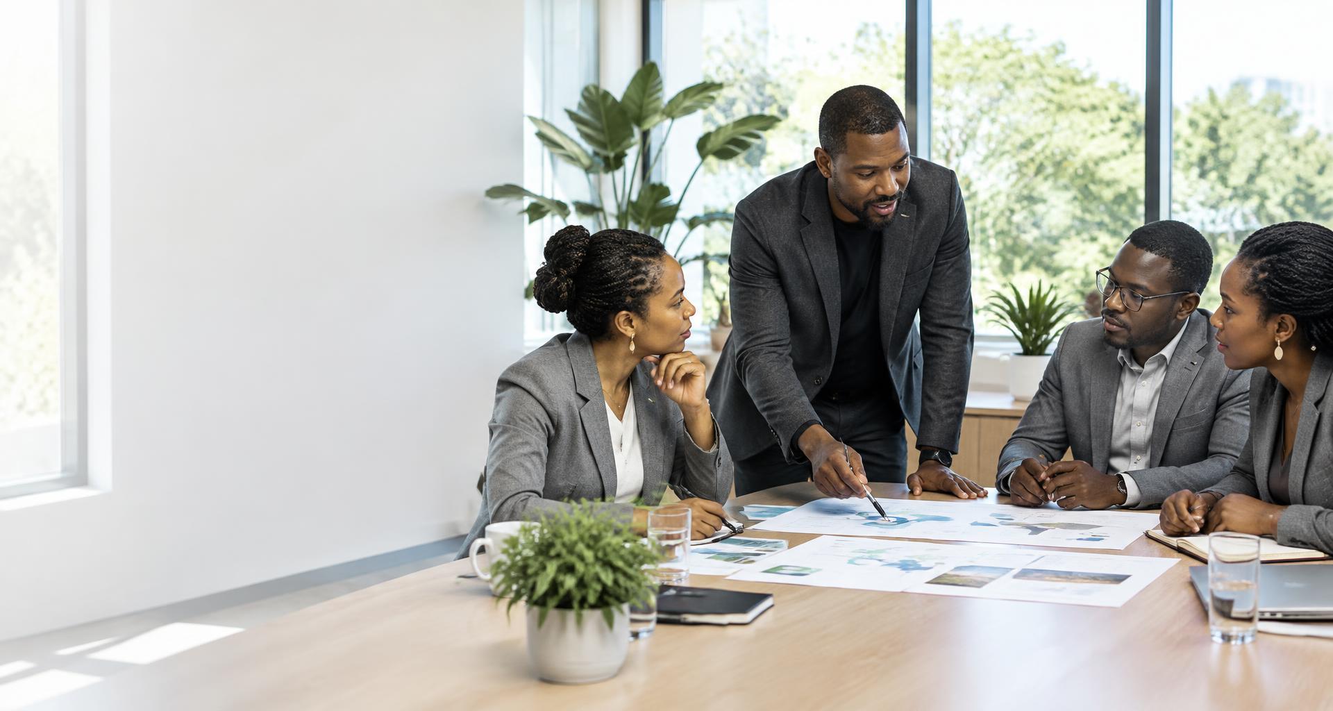 A strategic planning workshop with business leaders